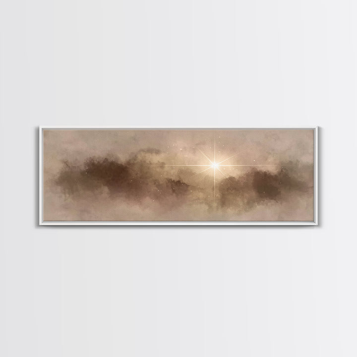 Night Of Glory | Framed Canvas Print | Christian Art Canvas | Panoramic Wall Art | Christmas Art Prints | Christian Christmas Art | Christi