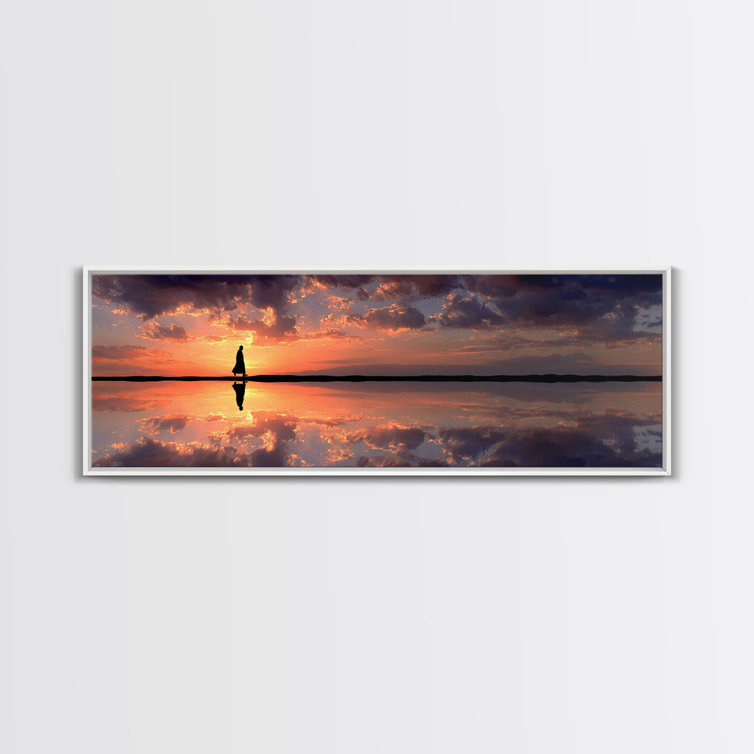 Dawn Of Grace - Framed Canvas Print - Panoramic Painting - Christian Art Canvas - Jesus Painting - Christian Wall Art - Large Christian Art