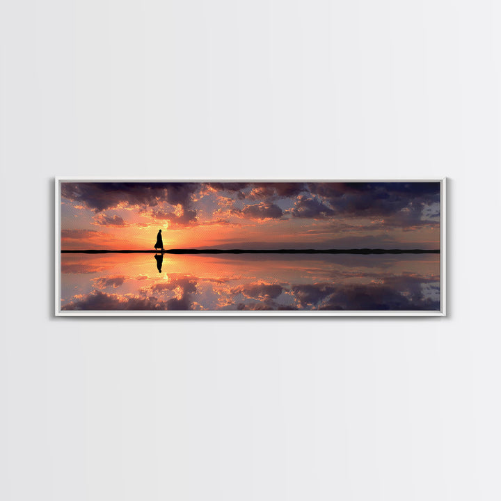 Dawn Of Grace - Framed Canvas Print - Panoramic Painting - Christian Art Canvas - Jesus Painting - Christian Wall Art - Large Christian Art