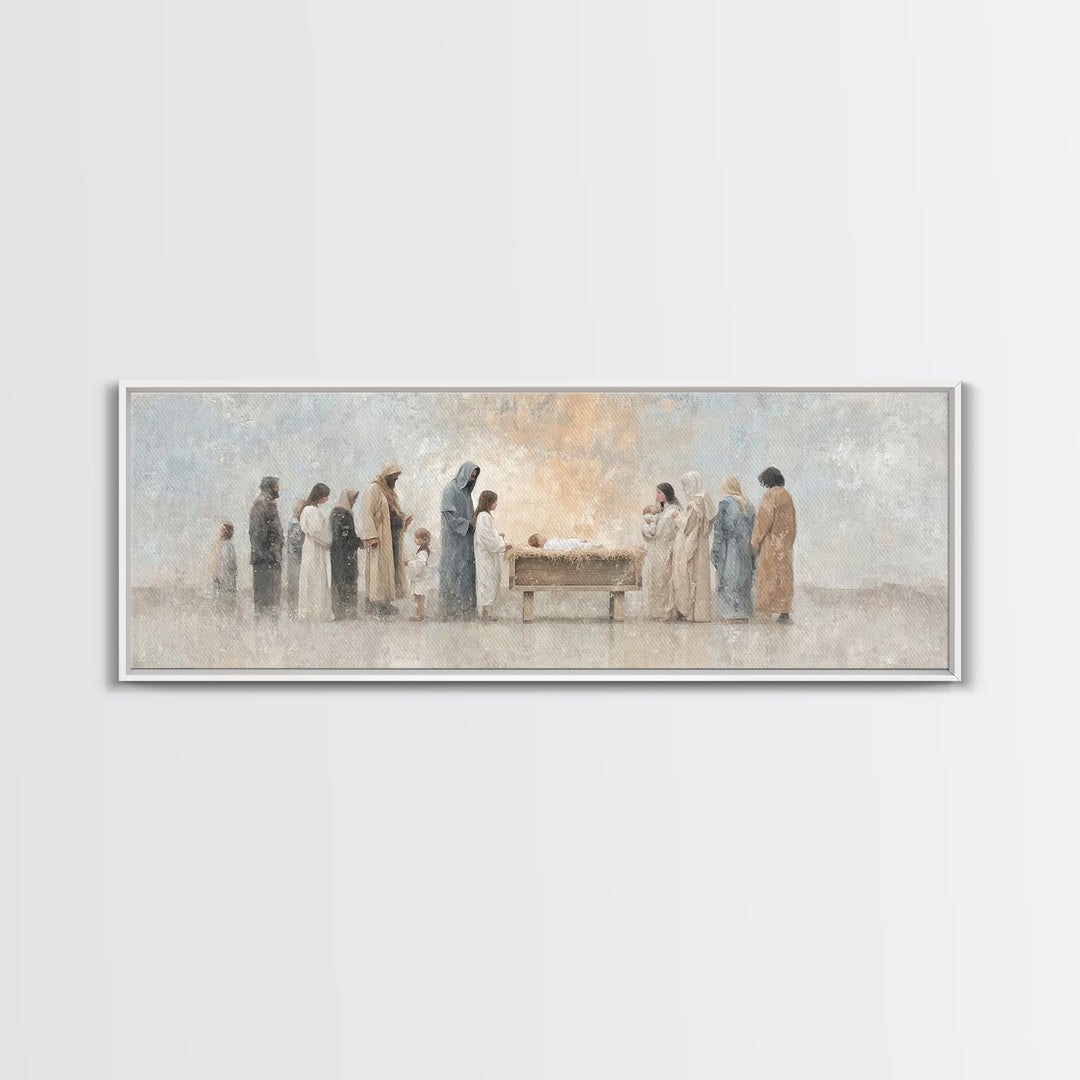 Children Of The Promise | Framed Canvas Print | Panoramic Print | Christian Wall Art | Christian Art Canvas | Christmas Art | Christian Chr