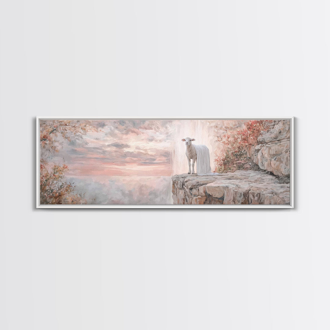 Silent Birth Grace | Framed Canvas Print | Christian Christmas Art | Christian Wall Art | Panoramic Art | Christian Art Canvas | Jesus Pain