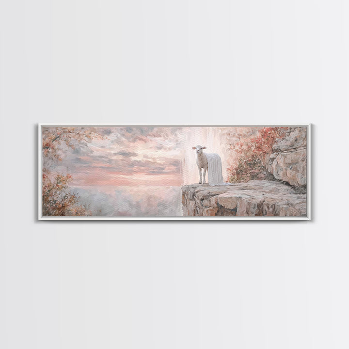 Silent Birth Grace | Framed Canvas Print | Christian Christmas Art | Christian Wall Art | Panoramic Art | Christian Art Canvas | Jesus Pain