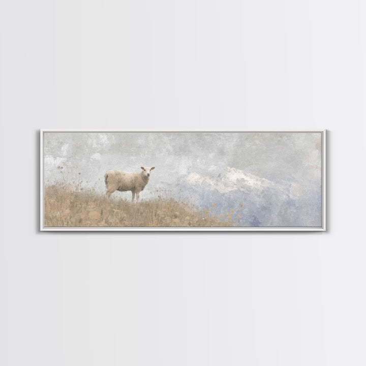 Shepherd’s Hope – Framed Canvas Print – Christian Wall Art – Christian Art Canvas – Panoramic Painting – Christian Decor – Christian Gift