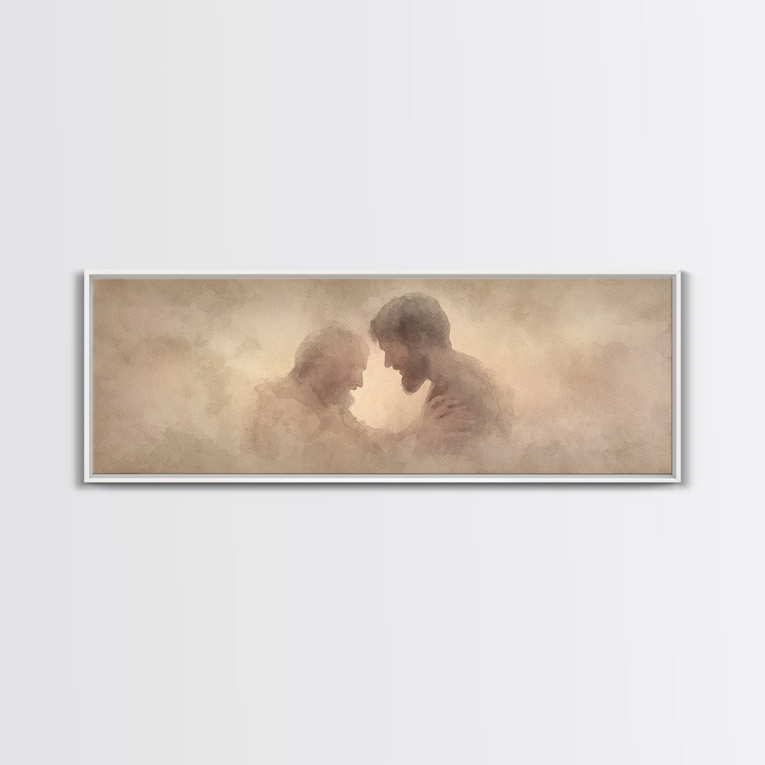 Healing Grace, Framed Canvas Print, Christian Art Canvas, Jesus Painting, Panoramic Wall Art, Christian Wall Art, Christian Gift
