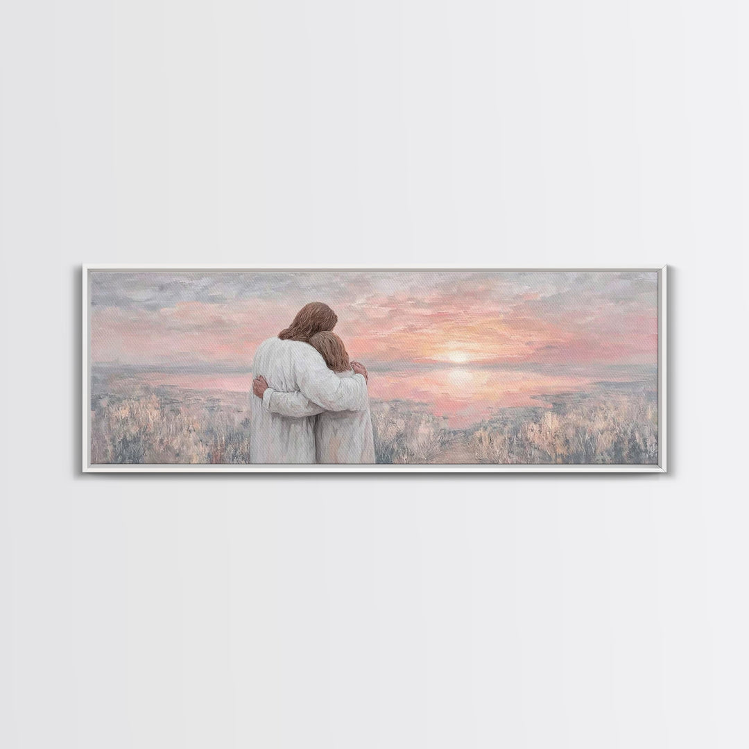 Eternal Hope, Framed Canvas Print, Christian Wall Art, Jesus Painting, Panoramic Art, Christian Art Canvas, Christian Christmas Art