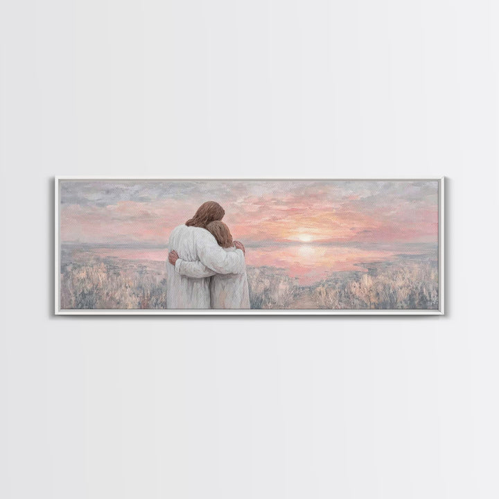 Eternal Hope, Framed Canvas Print, Christian Wall Art, Jesus Painting, Panoramic Art, Christian Art Canvas, Christian Christmas Art