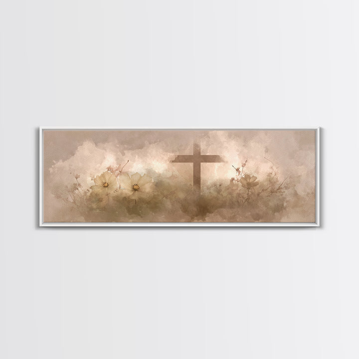 Sunset Promise | Framed Canvas Print | Christian Art Canvas | Jesus Painting | Panoramic Frame | Christian Wall Art | Christian Gift