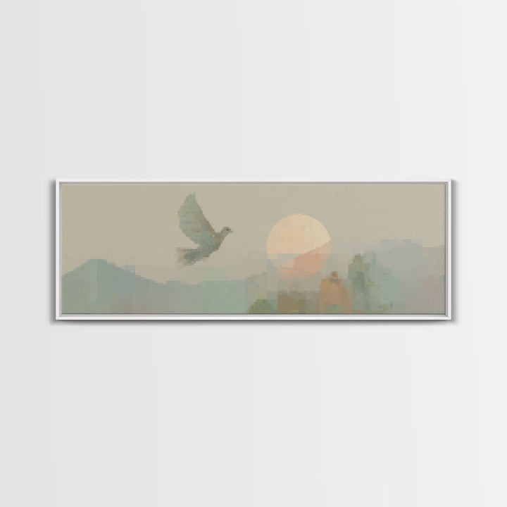Solitude In Faith - Framed Canvas Print - Panoramic Art - Christian Art Canvas - Jesus Painting - Christian Wall Art - Modern Christian Pai