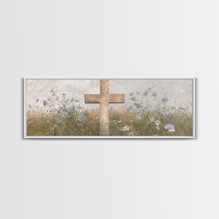 Cross Of Renewal – Framed Canvas Print – Christian Art Canvas – Christian Wall Art – Panoramic Art – Christian Art – Christian Gift