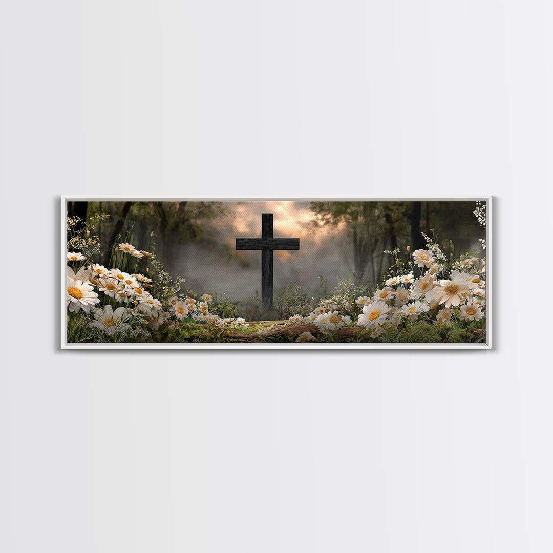 Forest Mercy | Framed Canvas Print | Christian Art Canvas | Christian Wall Art | Panoramic Print | Christian Art | Christian Gift