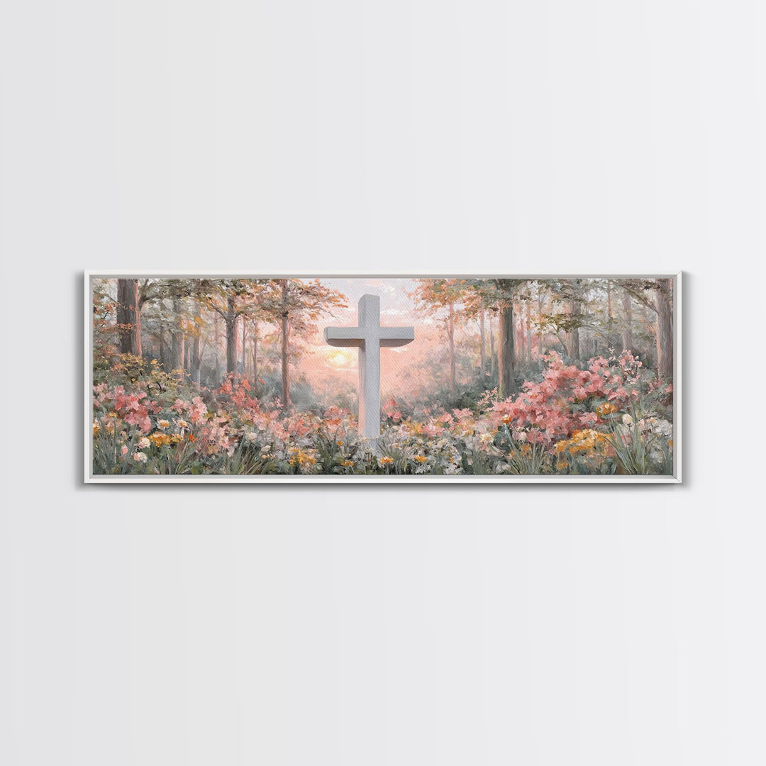 Morning Of Grace – Framed Canvas Print – Christian Wall Art – Christian Art Canvas – Panoramic Art – Christian Painting – Christian Gift