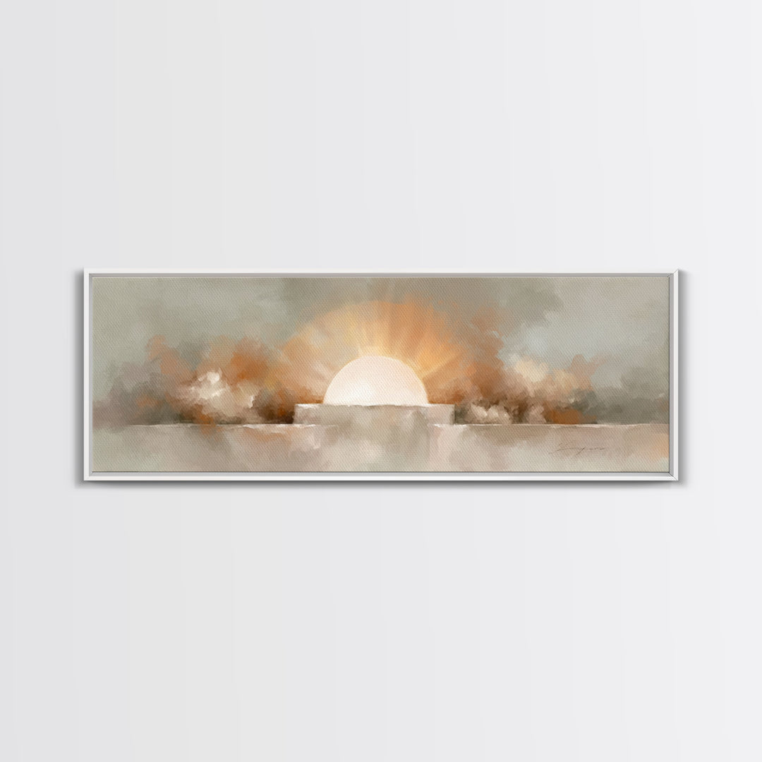 Stone Of Glory – Framed Canvas Print – Christian Wall Art – Christian Art Canvas – Panoramic Painting – Christian Art – Christian Gift