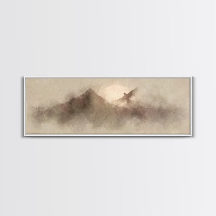 Promise Of The Dove | Framed Canvas Print | Panoramic Frame | Christian Wall Art | Christian Art Canvas | Modern Christian Art | Christian