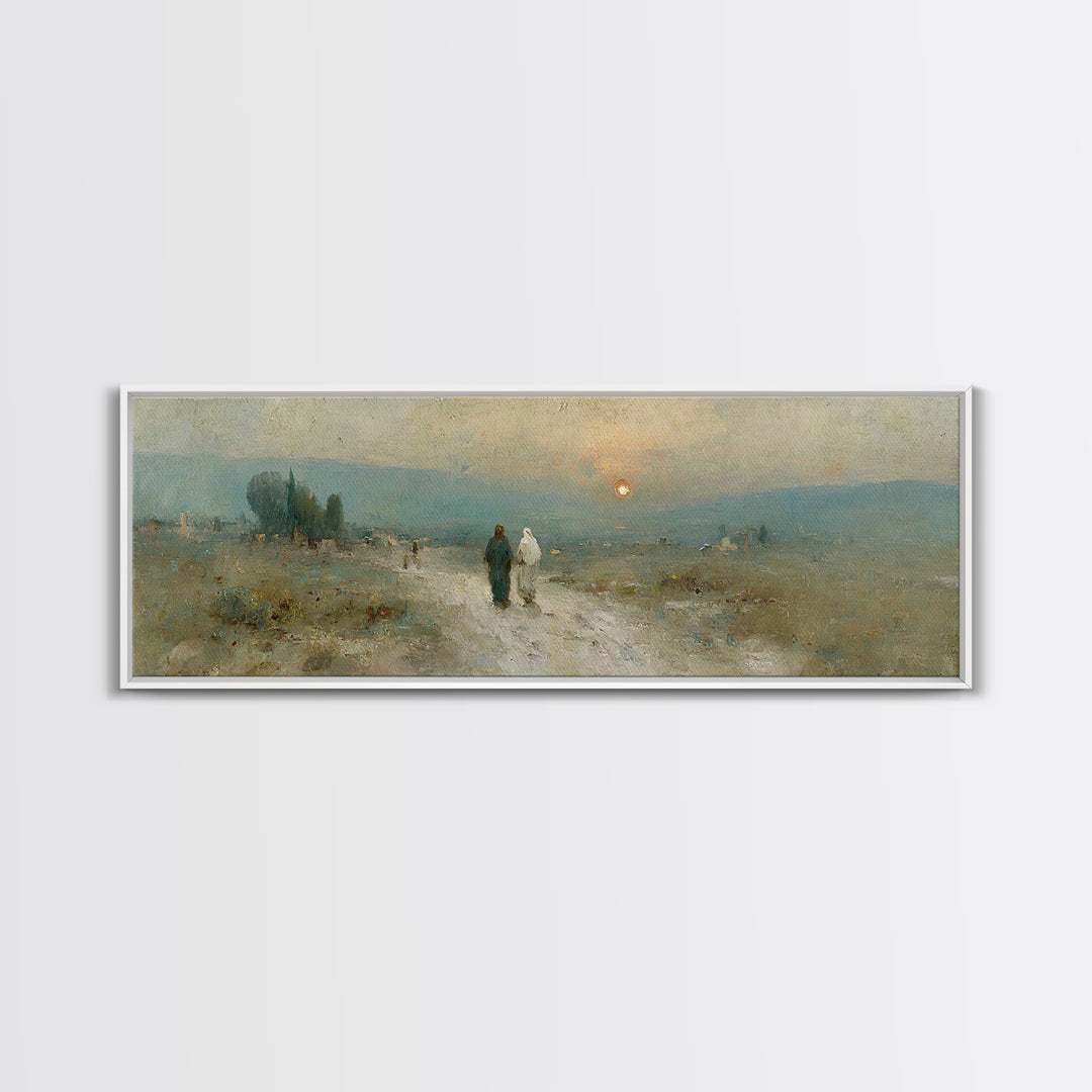 Sunset Journey Grace | Framed Canvas Print | Christian Wall Art | Christian Art Canvas | Extra Wide Art | Christian Painting | Christmas Ar