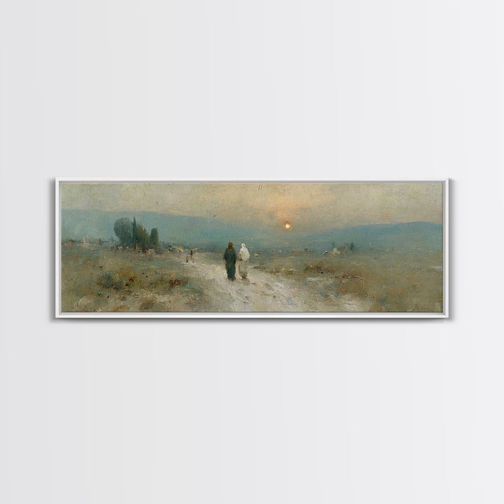 Sunset Journey Grace | Framed Canvas Print | Christian Wall Art | Christian Art Canvas | Extra Wide Art | Christian Painting | Christmas Ar