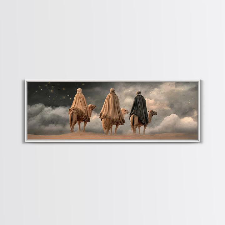 Wisemen Onward Grace – Framed Canvas Print – Panoramic Painting – Christian Wall Art – Christmas Art – Christian Art Print – Jesus Art