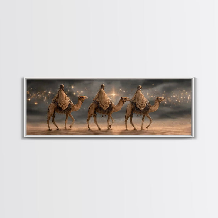 Three Kings Procession | Framed Canvas Print | Panoramic Painting | Christian Wall Art | Christian Art Canvas | Christmas Art | Christian P
