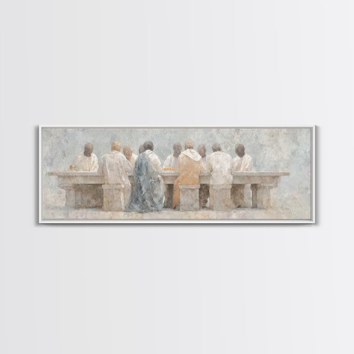 Sacred Supper Calm | Framed Canvas Print | Christian Art Canvas | Christian Wall Art | Panoramic Art | Christian Paintings