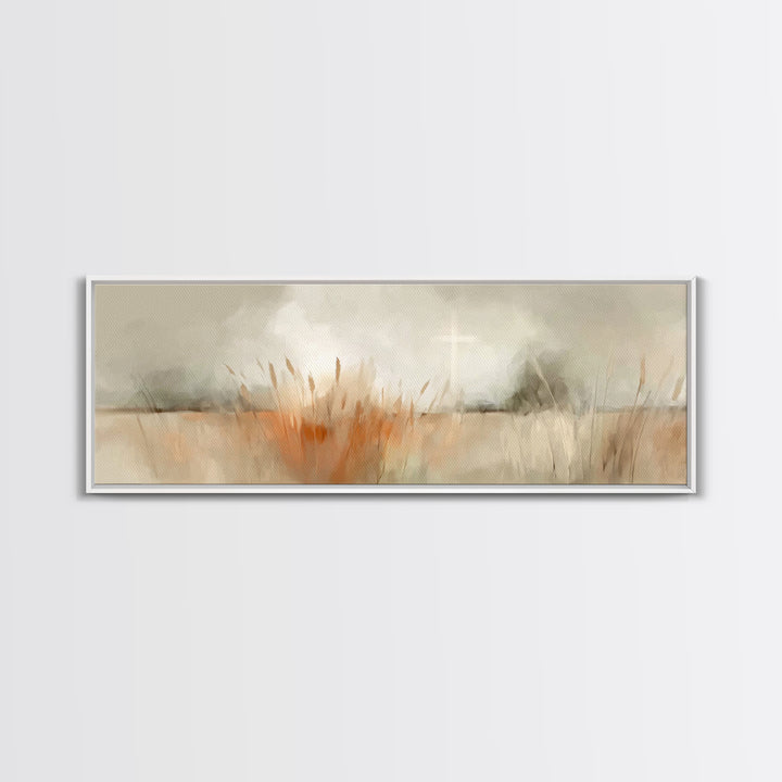 Fields Of Promise – Framed Canvas Print – Christian Wall Art – Christian Art Canvas – Panoramic Art – Christian Decor
