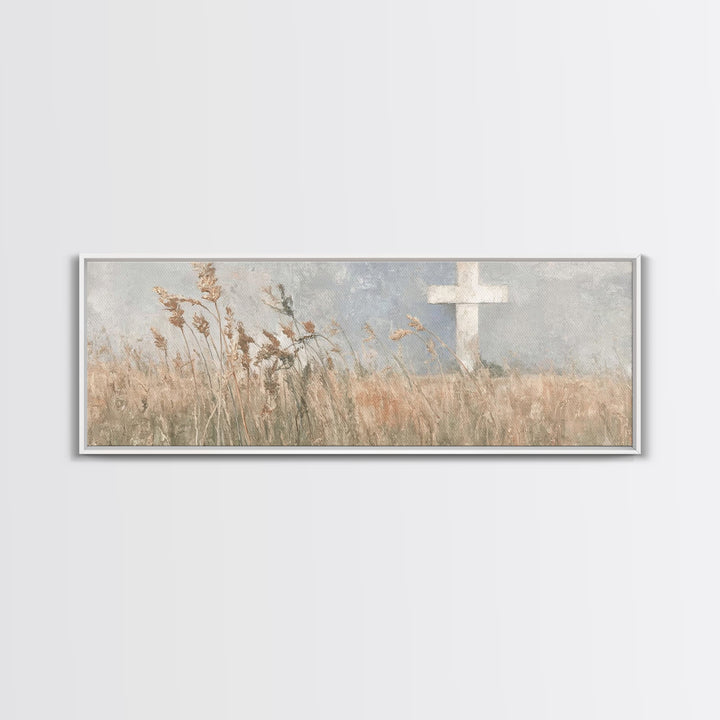 Harvest Of Faith, Framed Canvas Print, Christian Art Canvas, Christian Wall Art, Panoramic Print, Christian Decorations