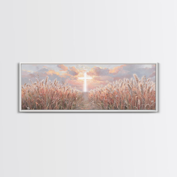 Cross Of Renewal – Framed Canvas Print – Christian Art Canvas – Christian Wall Art – Panoramic Wall Art – Christian Art