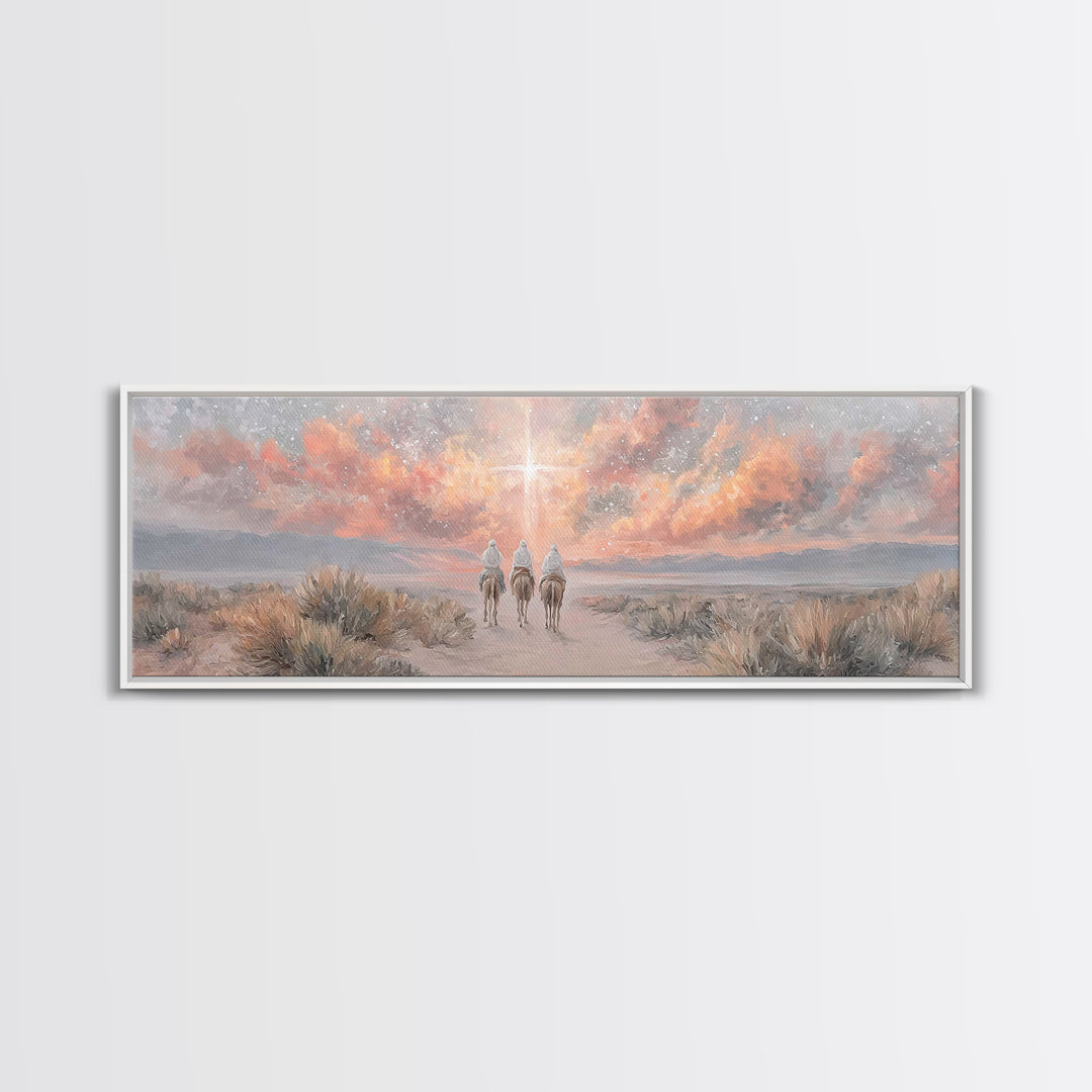 Starward Journey | Framed Canvas Print | Panoramic Wall Art | Christian Art Canvas | Christian Wall Art | Jesus Painting