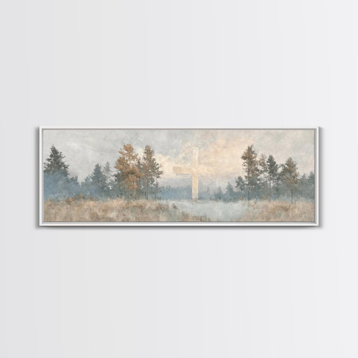 Forest Of Salvation | Framed Canvas Print | Panoramic Wall Art | Christian Art Canvas | Christian Painting | Christian Decor | Christian Ar