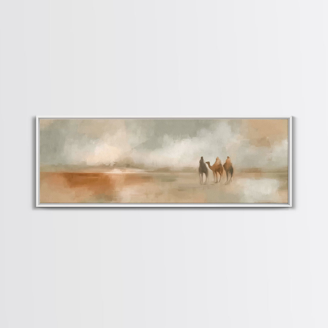 Wandering Saints | Framed Canvas Print | Christian Wall Art | Jesus Painting | Panoramic Art | Christian Art Canvas