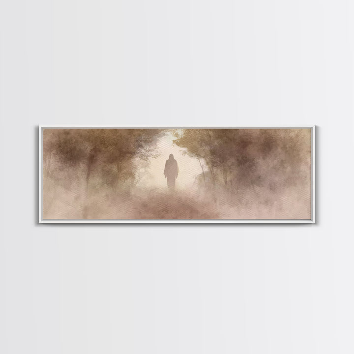 Holy Dawn Silhouette | Framed Canvas Print | Panoramic Painting | Christian Wall Art | Christian Art Canvas | Jesus Painting | Christian De