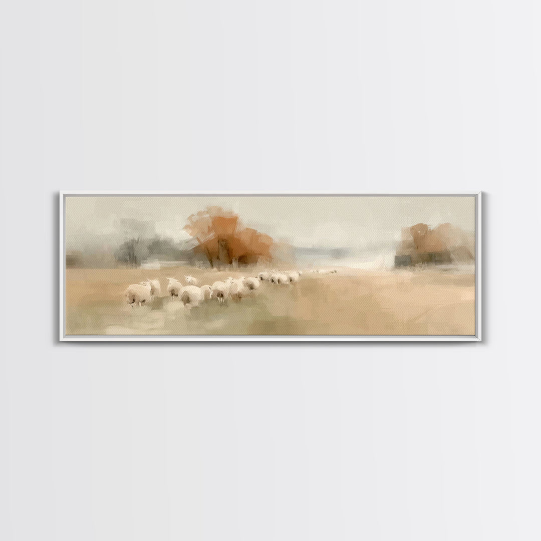 Pasture Of Peace, Framed Canvas Print, Extra Wide Art, Christian Wall Art, Christian Art Canvas, Christian Gift Ideas, Modern Christian Art