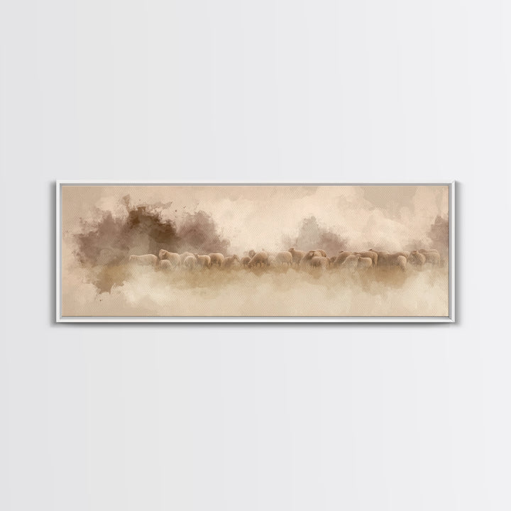 Field Of Mercy, Framed Canvas Print, Panoramic Painting, Christian Art, Christian Canvas Art, Christian Christmas Art, Unique Christian Art