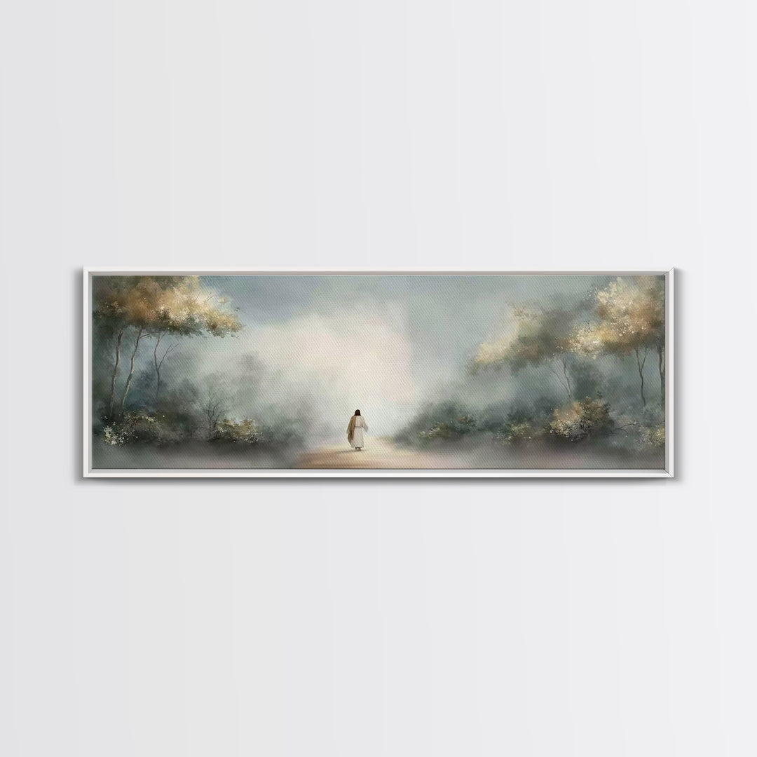 Fields Of Renewal, Framed Canvas Print, Panoramic Art, Christian Art Canvas, Jesus Art Print, Christian Wall Art, Modern Christian Painting