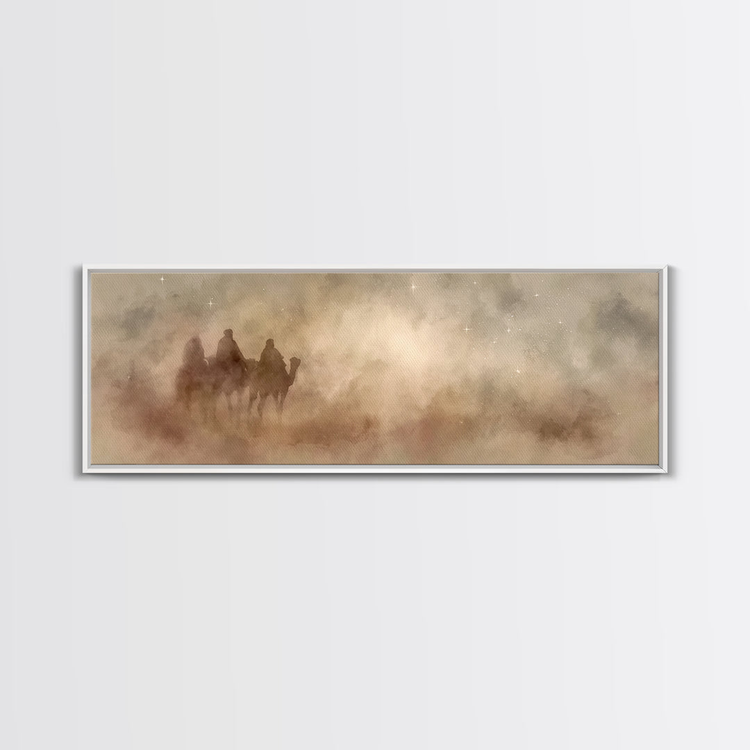 Dustborn Path | Framed Canvas Print | Jesus Painting | Christian Art Canvas | Panoramic Wall Art | Christian Wall Art