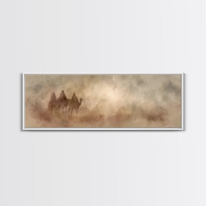 Dustborn Path | Framed Canvas Print | Jesus Painting | Christian Art Canvas | Panoramic Wall Art | Christian Wall Art
