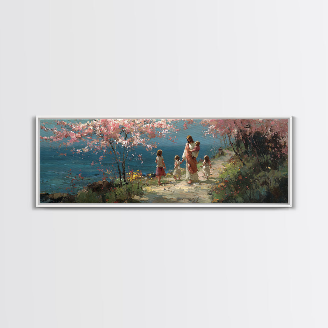 Path Of Hope | Framed Canvas Print | Christian Wall Art | Panoramic Painting | Jesus Art Print | Christian Art Canvas | Christmas Art