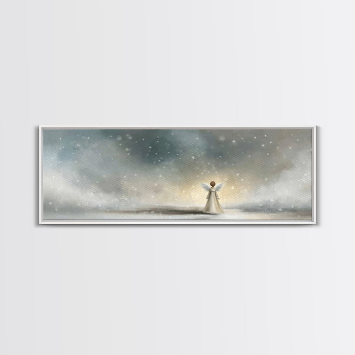 Field Of Gentle Mercy, Framed Canvas Print, Christian Art Canvas, Panoramic Wall Art, Jesus Painting, Christian Painting, Christmas Art
