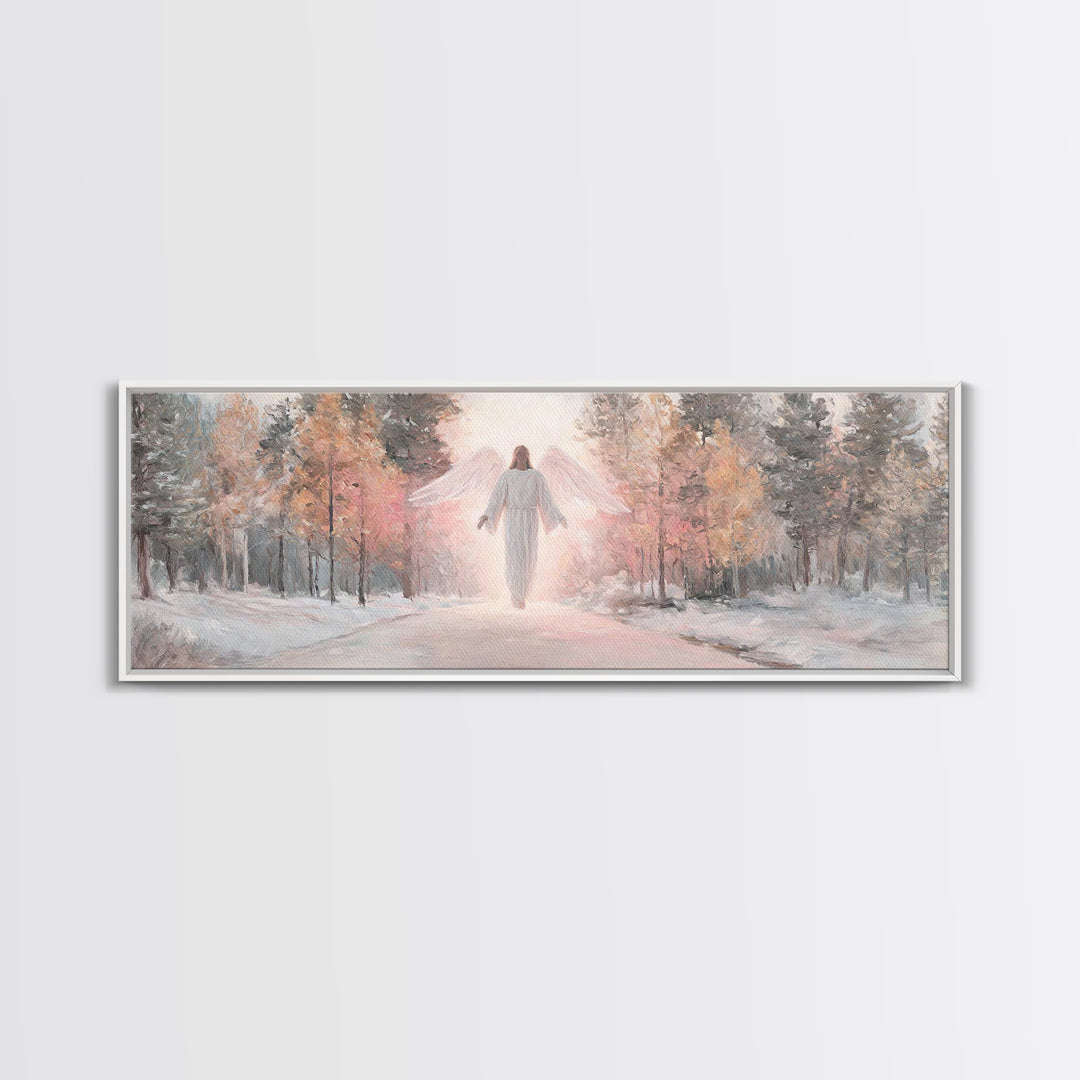 Angel Of Dawn – Framed Canvas Print – Christian Wall Art – Panoramic Frame – Christian Art Canvas – Christmas Art – Christian Gift
