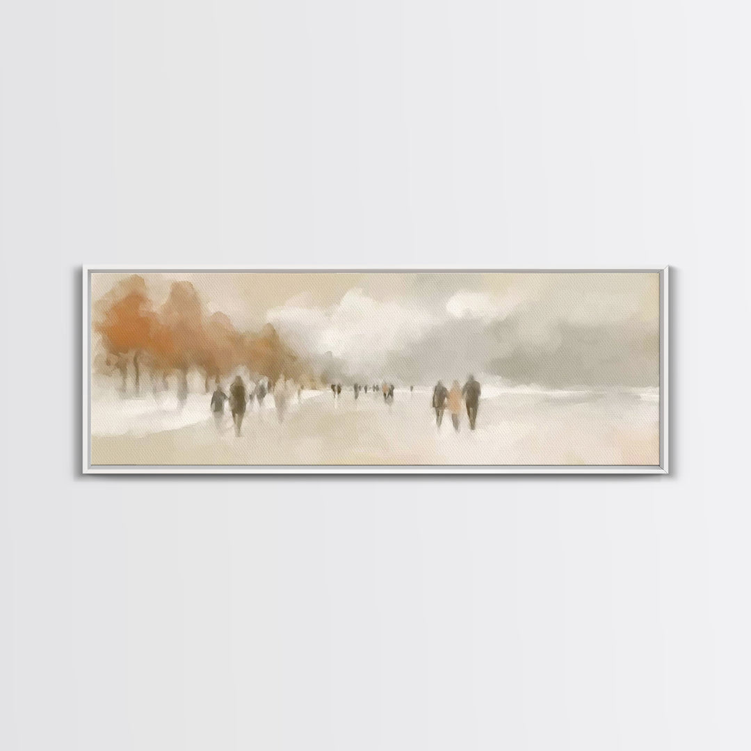 Warm Winter Stroll – Framed Canvas Print – Panoramic Art – Christian Wall Art – Minimalist Christian Art – Christian Art Canvas – Christmas