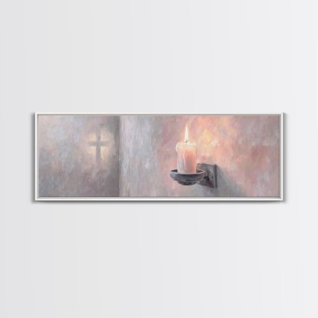 Light Of Comfort | Framed Canvas Print | Panoramic Painting | Christian Art Canvas | Christian Wall Art | Christian Christmas Art