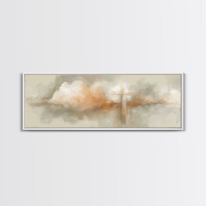 Glory In The Mist – Framed Canvas Print – Christian Wall Art – Christian Painting – Christian Art Canvas – Christmas Art – Panoramic Wall A