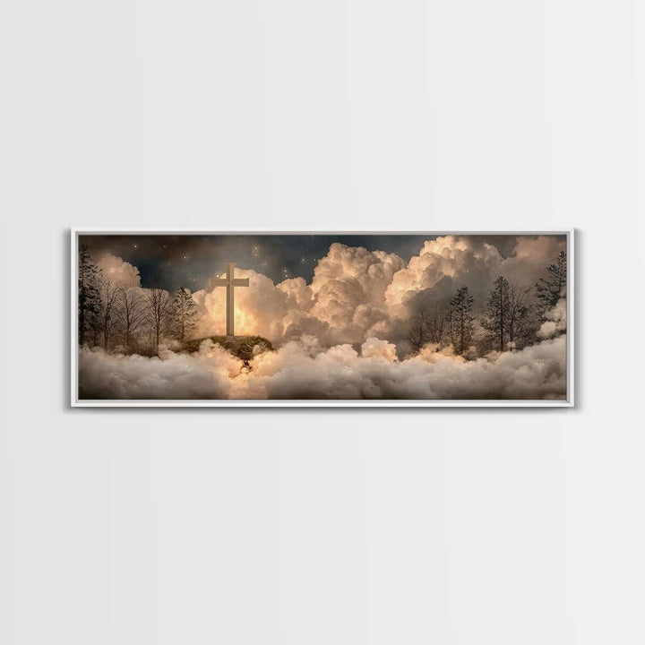 Heavenly Ascent, Framed Canvas Print, Christian Wall Art, Christian Art Canvas, Christian Painting, Christian Christmas Art, Panoramic Prin
