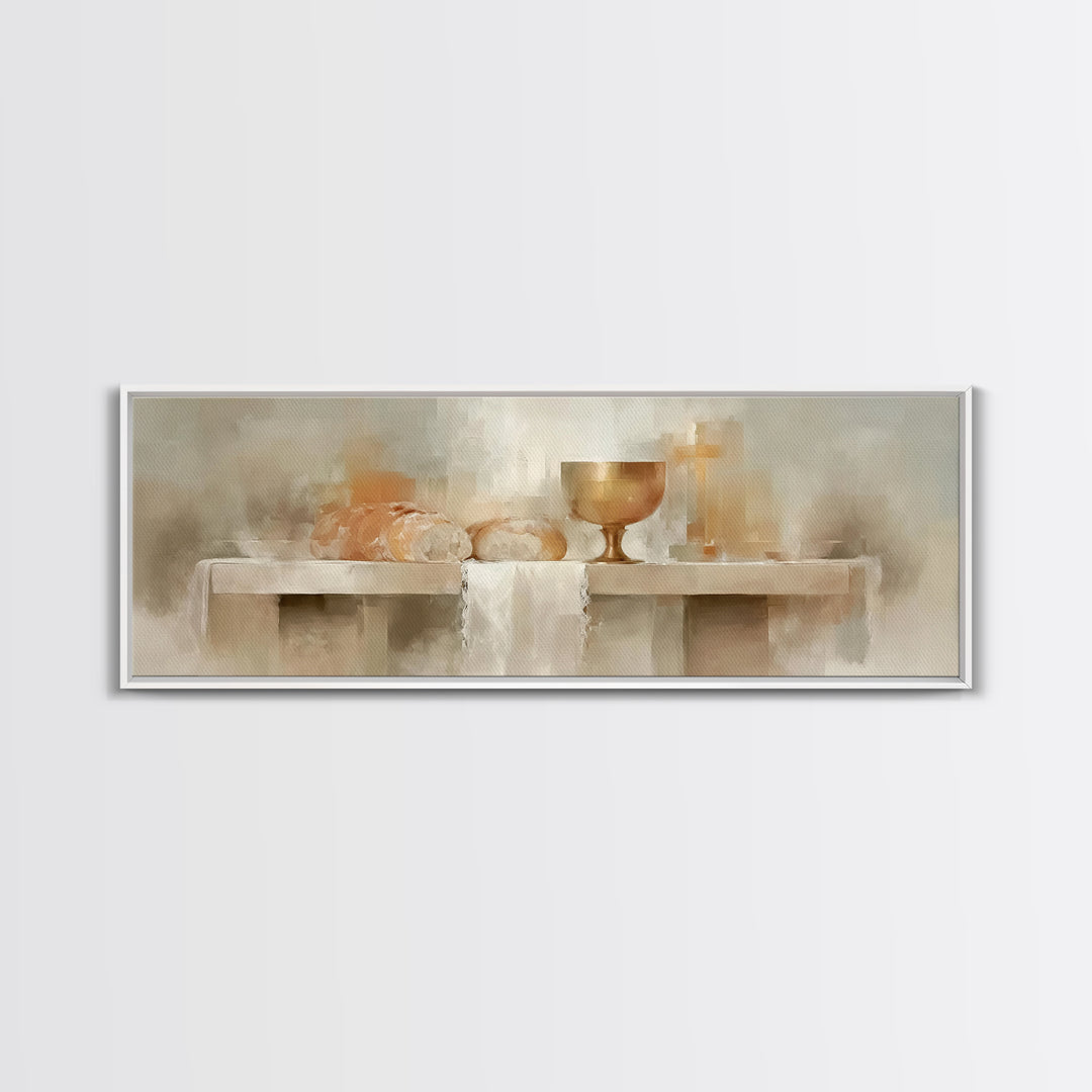 Bread Of Covenant – Framed Canvas Print – Christian Wall Art – Christian Art Canvas – Panoramic Art – Christian Christmas Art