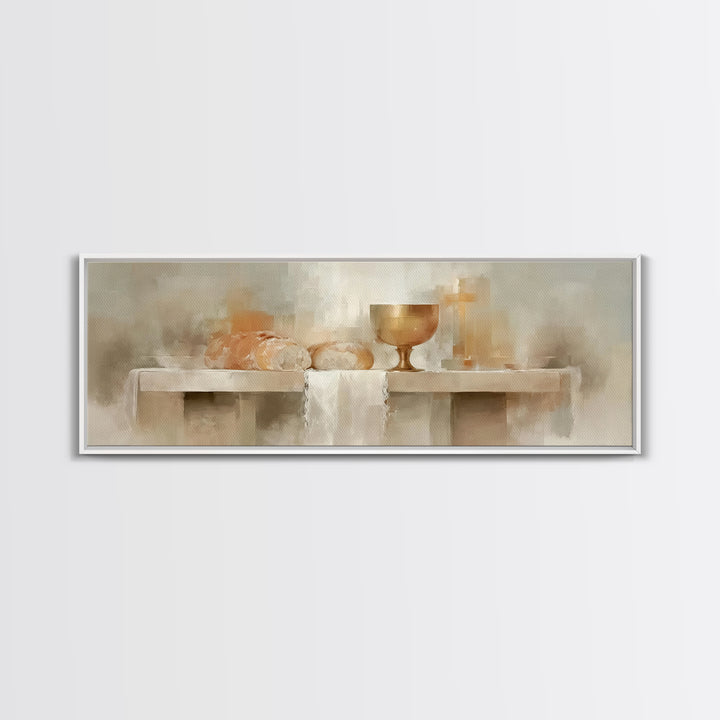 Bread Of Covenant – Framed Canvas Print – Christian Wall Art – Christian Art Canvas – Panoramic Art – Christian Christmas Art