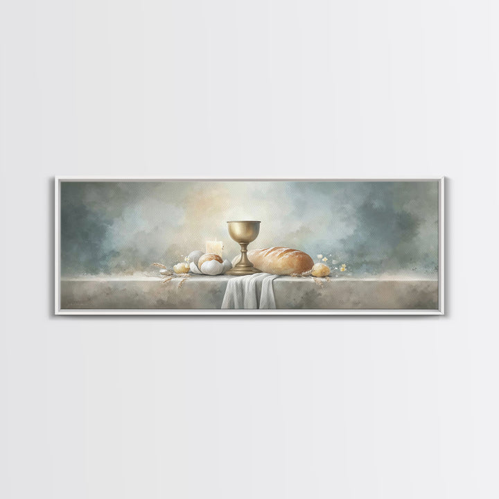Holy Feast Radiance – Framed Canvas Print – Christian Art Canvas – Panoramic Wall Art – Christian Wall Art – Christmas Art