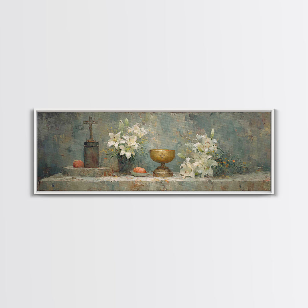 Sanctified Offering | Framed Canvas Print | Christian Art Canvas | Panoramic Art | Christian Wall Art | Christmas Art