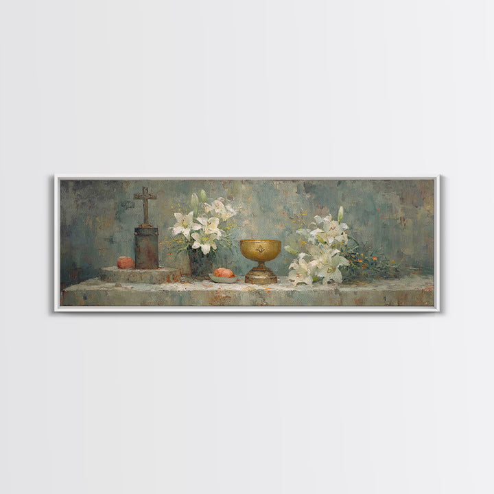 Sanctified Offering | Framed Canvas Print | Christian Art Canvas | Panoramic Art | Christian Wall Art | Christmas Art