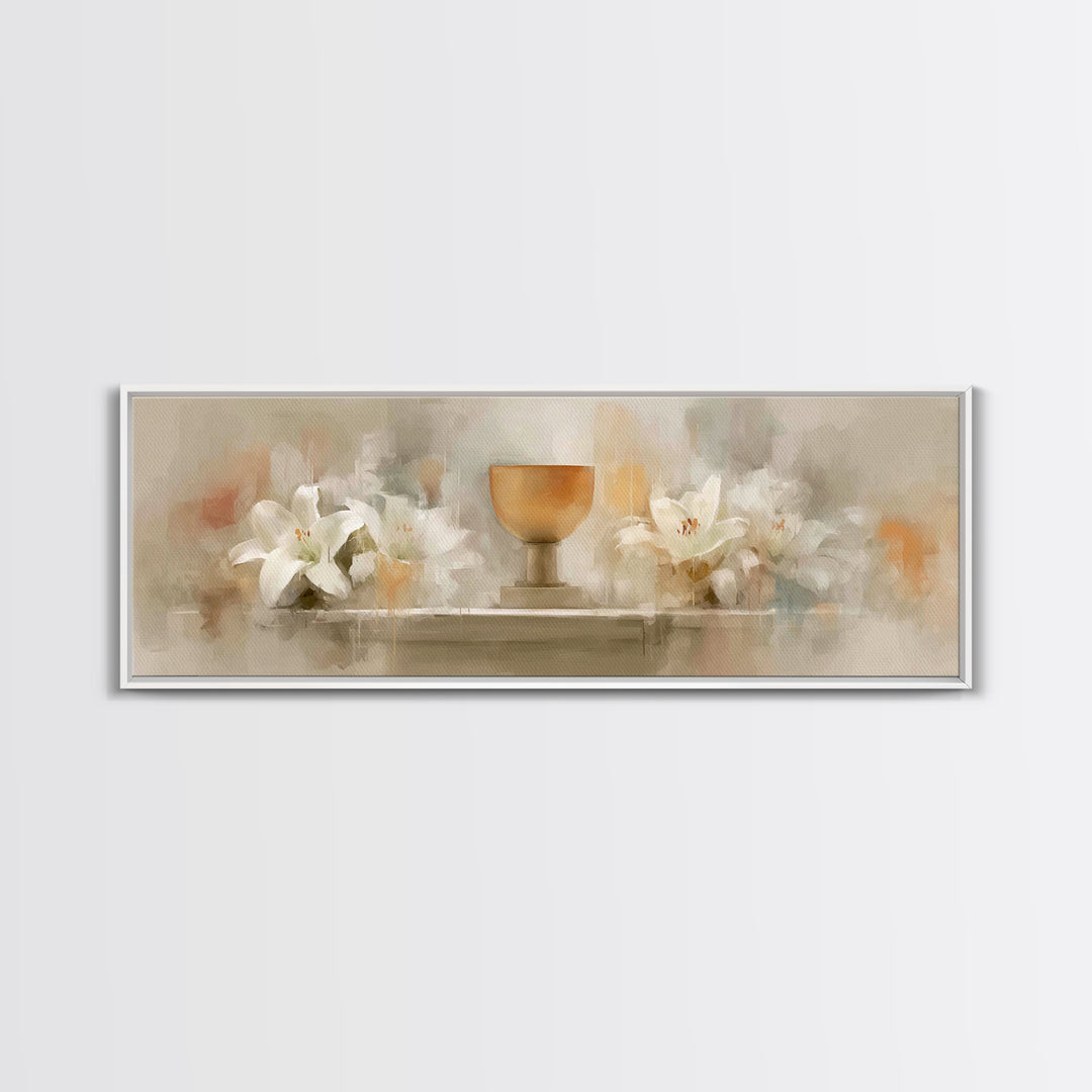 Blooming Grace, Framed Canvas Print, Christian Art Canvas, Panoramic Painting, Christian Wall Art, Christmas Art