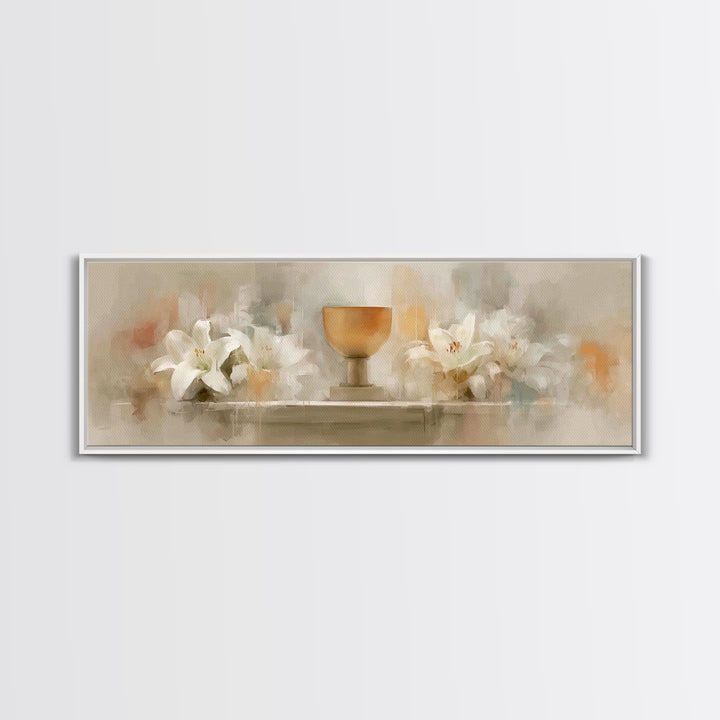 Blooming Grace, Framed Canvas Print, Christian Art Canvas, Panoramic Painting, Christian Wall Art, Christmas Art