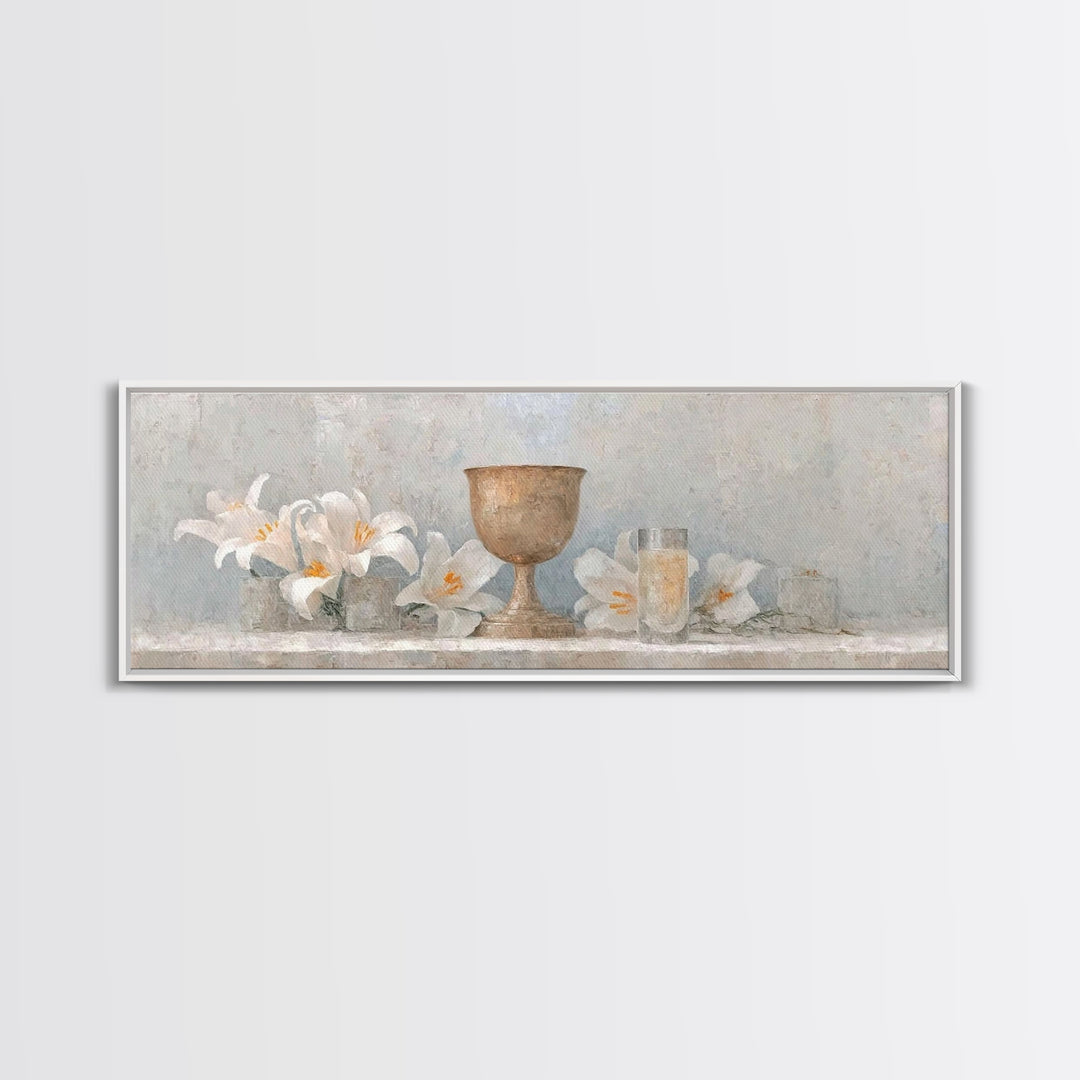 Eternal Bloom | Framed Canvas Print | Christian Art Canvas | Panoramic Frame | Christian Wall Art | Christmas Art