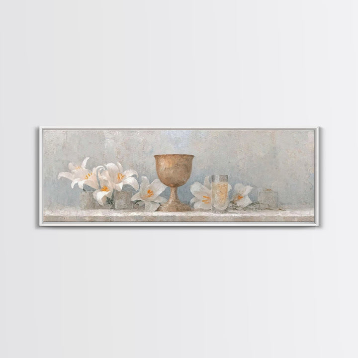 Eternal Bloom | Framed Canvas Print | Christian Art Canvas | Panoramic Frame | Christian Wall Art | Christmas Art